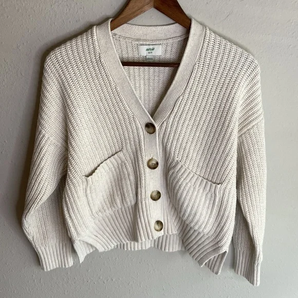 Aerie Cream Women's Size XS Knit Cardigan - Picture 1 of 5